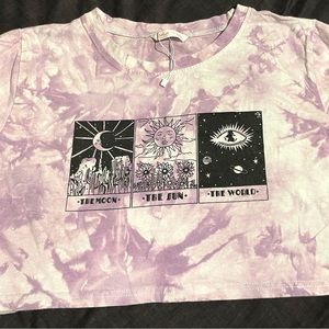 ROMWE Purple Tye Dye Crop Top